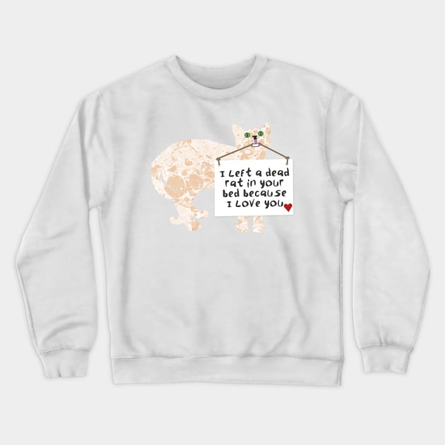 Cat's Valentine Crewneck Sweatshirt by MarbleCloud